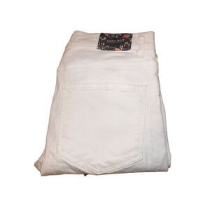 Zara Man Jeans Women‎ Sz 30 Sport Department White Floral Straight Leg